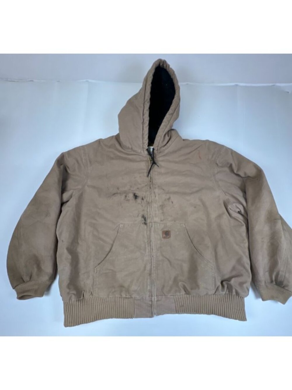 VTG Carhartt J130 Active Jacket Saddle Brown 3XL Regular Hooded Work Coat